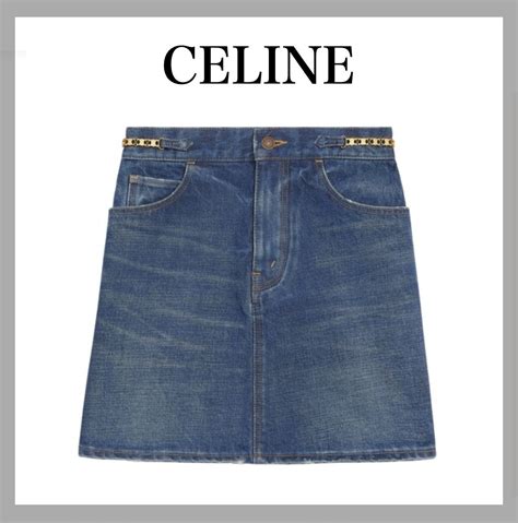 celine long denim skirt|celine triomphe mini dress.